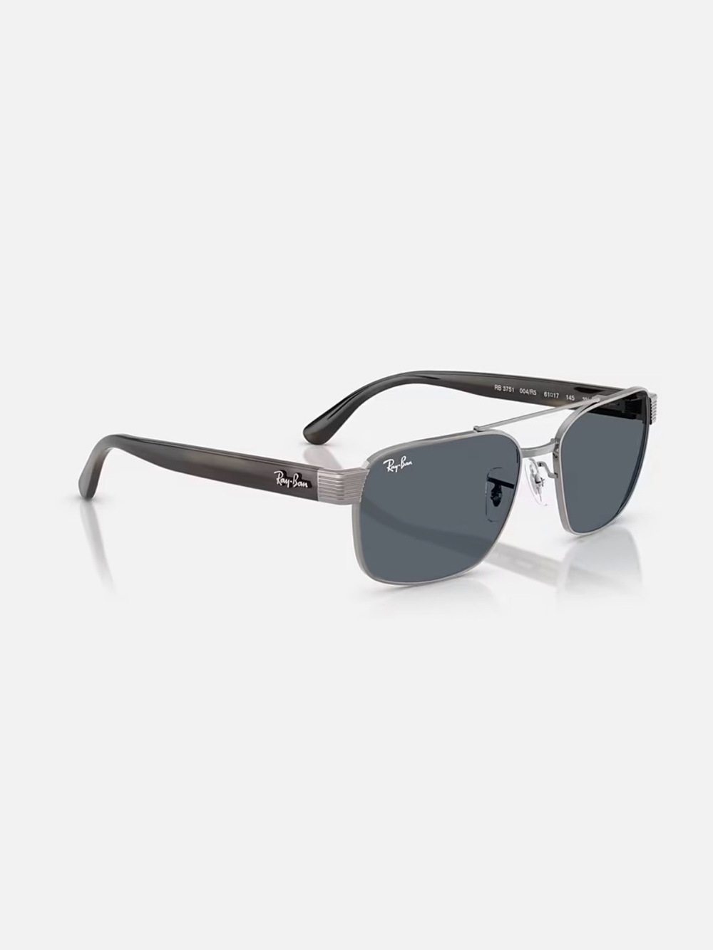 Ray-Ban Men's Silver Frame Sunglasses with Black Lenses
